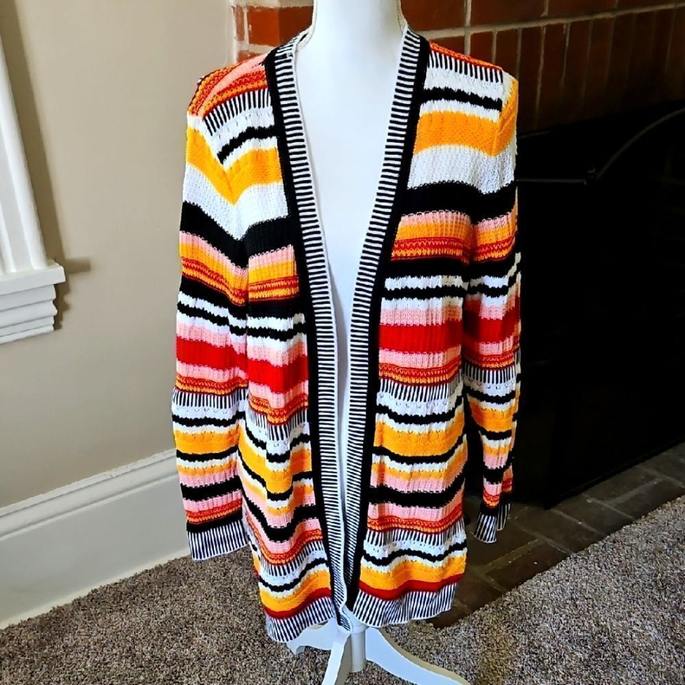 Peck & Peck Red Open Cardigan Sweater